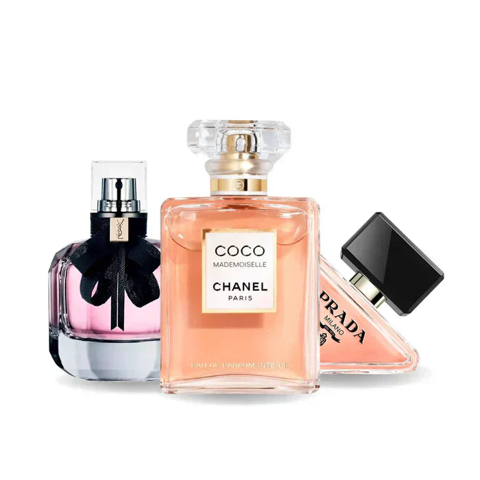 Pack de 3 Perfumes : Prada PARADOXE, COCO MADEMOISELLE & MON PARIS – 100 ml chacun