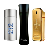 Pack de 3 Perfumes: 212 Men NYC, Paco Rabanne One Million, Armani Code Homme