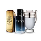 Pack de 3 Perfumes : Paco Rabanne One Million, Dior Sauvage & Paco Rabanne Invictus – Eau de Parfum – 100 ml chacun