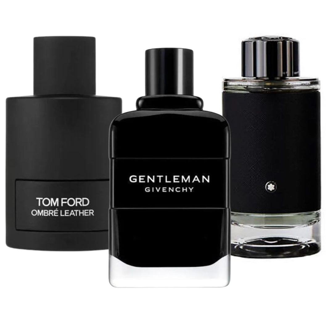 Pack de 3 Perfumes : Tom Ford Ombre Leather, Givenchy Gentleman & Montblanc Explorer – Eau de Parfum – 100 ml chacun