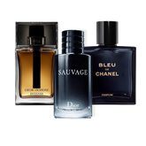 Pack de 3 Perfumes: Sauvage by Dior, Bleu de Chanel, and Dior Homme Intense (Eau de Parfum)
