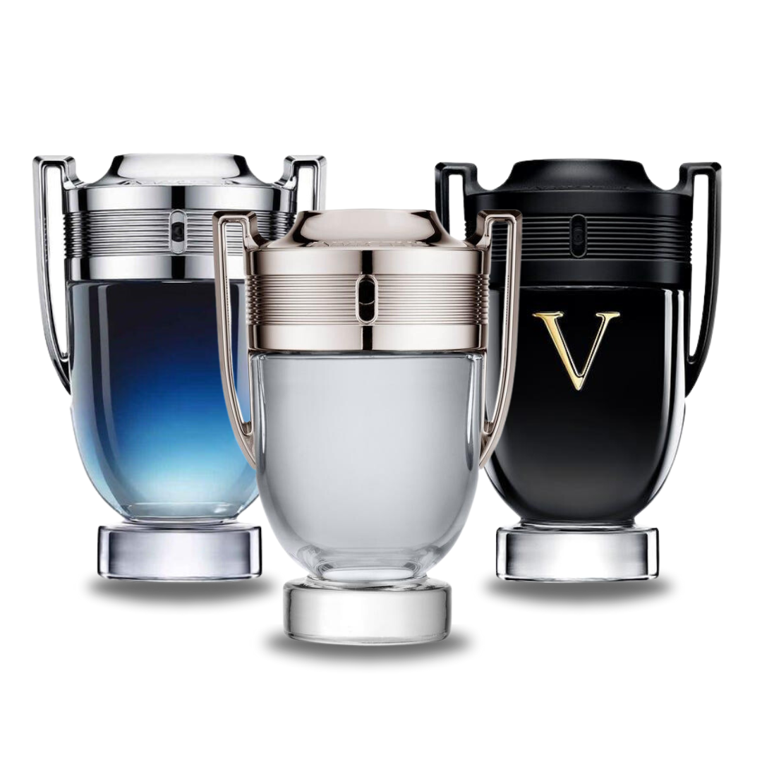 Pack de 3 Perfumes : Paco Rabanne Invictus, Invictus Legend & Invictus Victory – Eau de Parfum – 100 ml chacun
