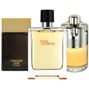 Pack de 3 Perfumes : Terre d’Hermès, Azzaro Wanted & Tom Ford Noir Extrême – Eau de Parfum – 100 ml chacun