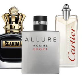 Pack de 3 Perfumes: Allure Homme Sport, Jean Paul Gaultier Scandal, Cartier Declaration (Eau de Parfum)