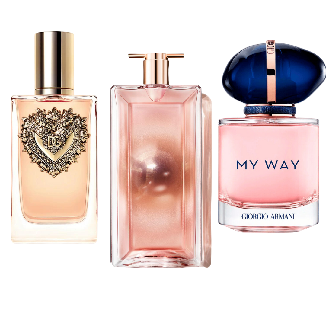 Pack de 3 Perfumes : Dolce & Gabbana Devotion, My Way, Lancôme Idôle – Eau de Parfum 100 ml