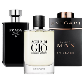 Caja de 3 perfumes : Bvlgari In Black, Giorgio Armani Acqua Di Gio, L’Homme Prada Intense – Eau de Parfum