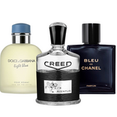 Pack de 3 Perfumes: Bleu de Chanel, Creed Aventus, Dolce & Gabbana Light Blue